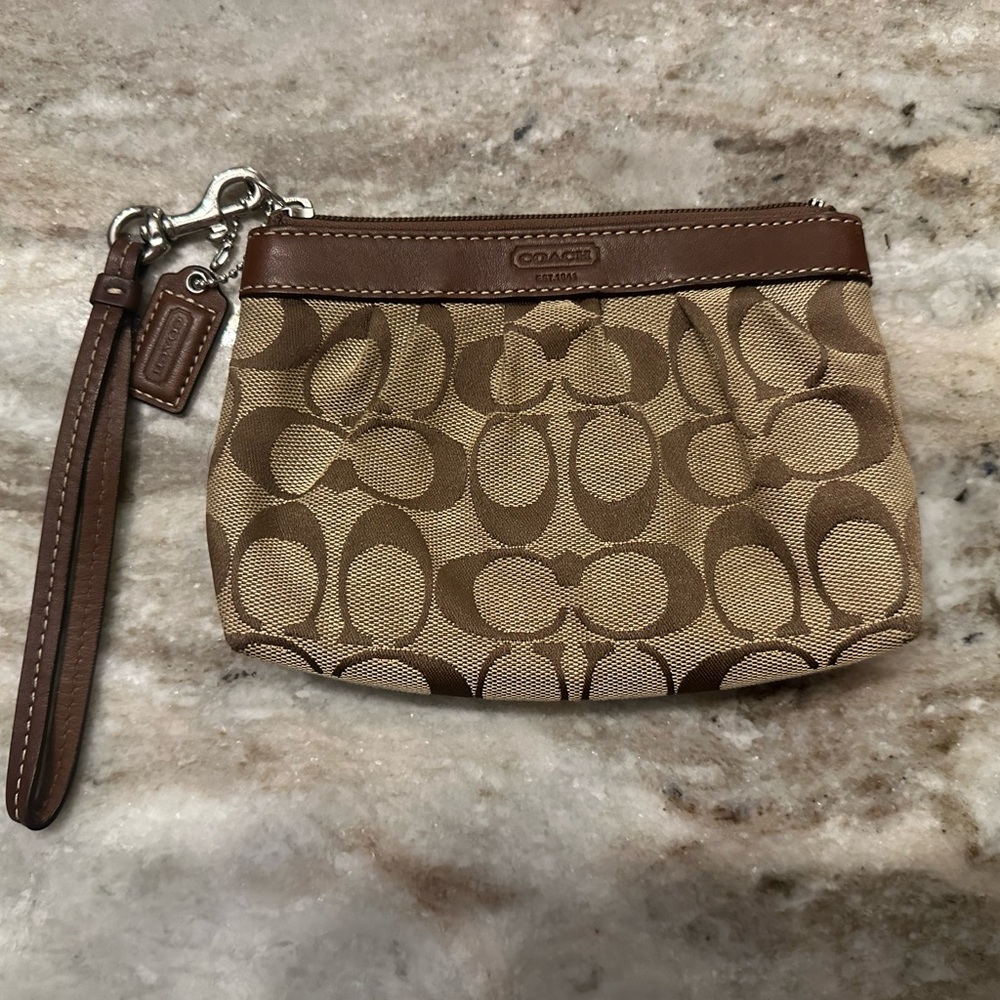 COACH wristlets Brown with signature C